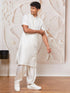 Men's White Viscose Kurta And Patiala Set